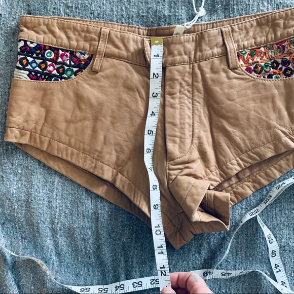 Spell & The Gypsy Festival Burning Man Coachella Embroidered Leather Shorts Boho - Picture 7 of 7